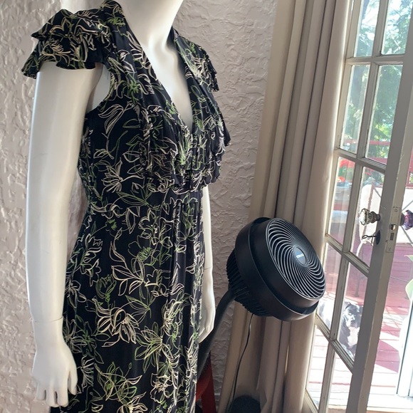 Jabot collar dress in rayon print - Picture 5 of 6